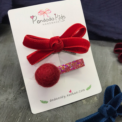 手工秋冬日本可爱风女童发夹