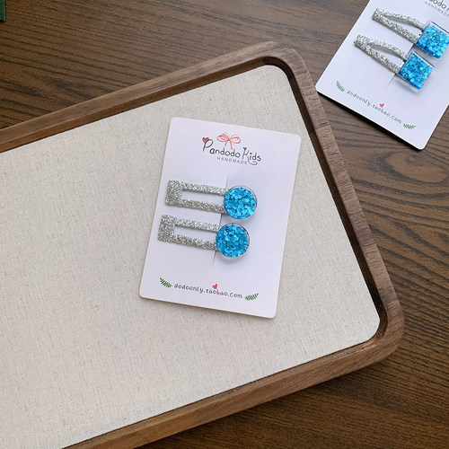 Rae第五期 同款小圆饼新色艾莎冰雪闪闪女童边夹碎发刘海夹BB夹