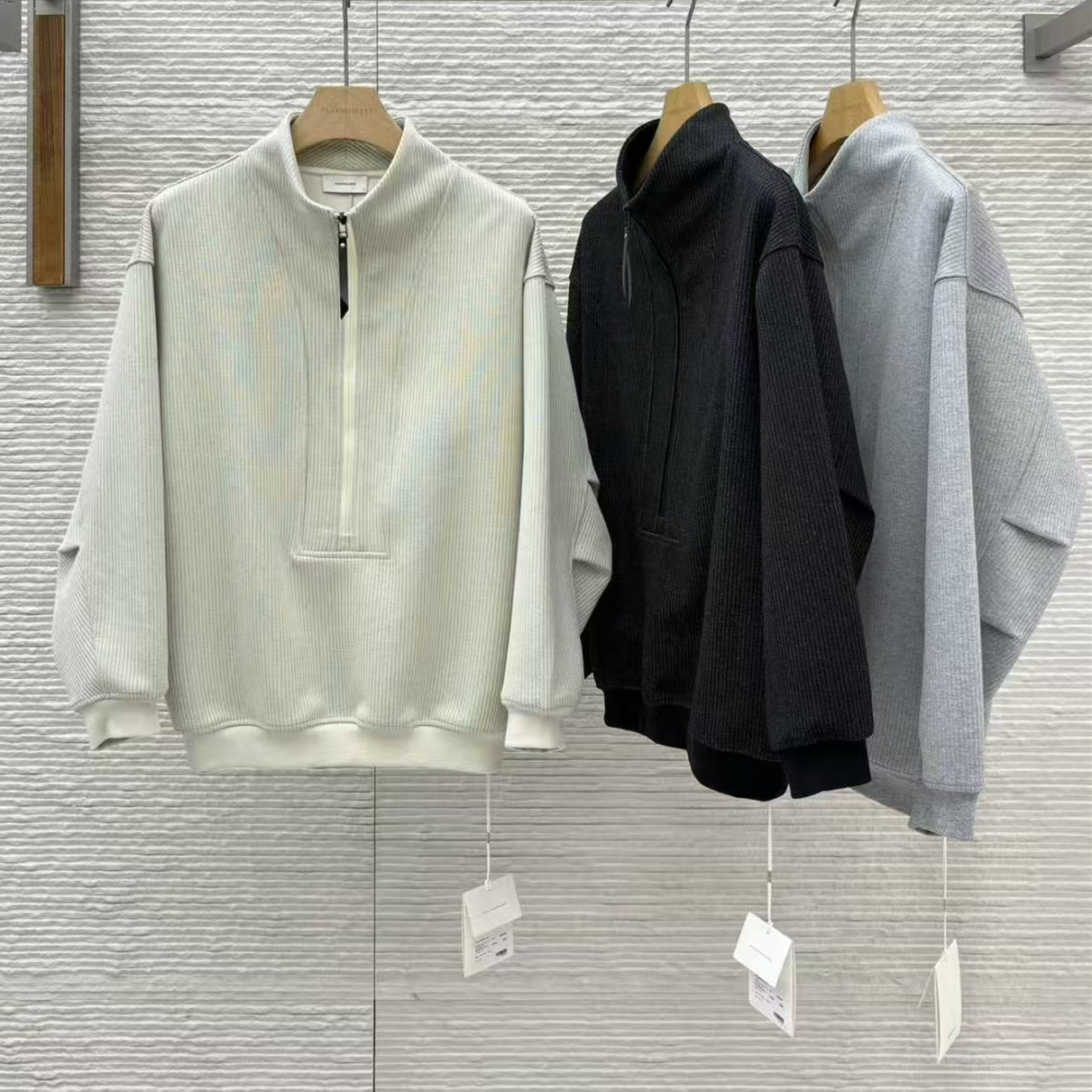 美式2025新款秋冬季半拉链立领卫衣男加绒宽松休闲套头长袖上衣潮