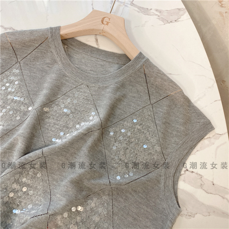 纯色莱赛尔天丝针织衫薄款女夏