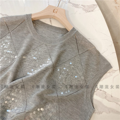 纯色莱赛尔天丝针织衫薄款女夏