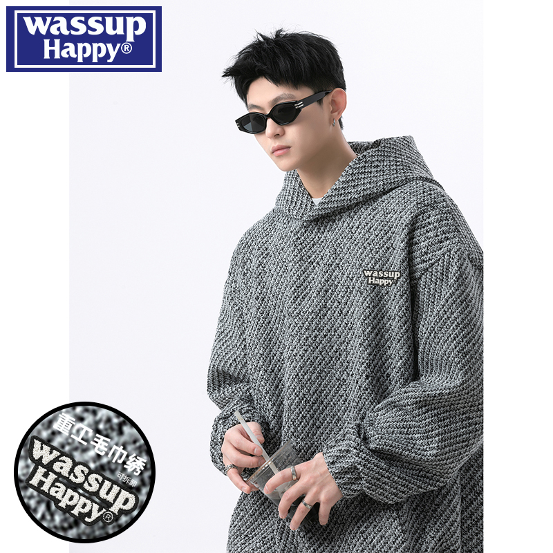 wassuphappy潮流休闲卫衣男