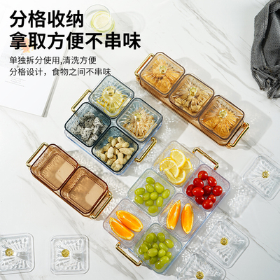 北欧ins塑料果盘酒吧ktv足浴美容美发商用摆盘亚克力小吃碟分格盘