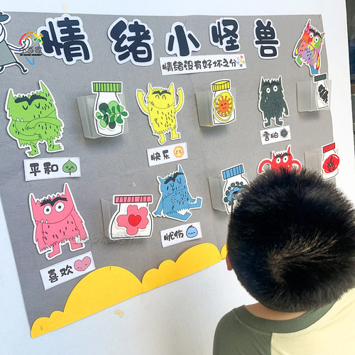 教室心理角情绪小怪兽墙面装饰贴