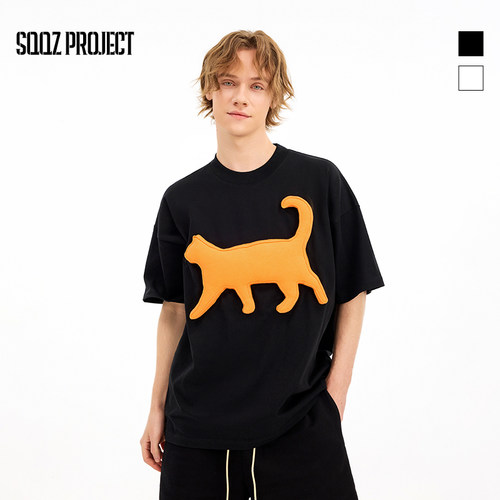 SQQZ立体工艺猫咪300g短袖T