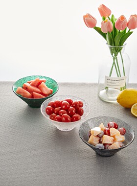 ROUPA罗派彩色甜品碗沙拉碗冷餐斗笠碗水果碗大容量绿色灰色西餐