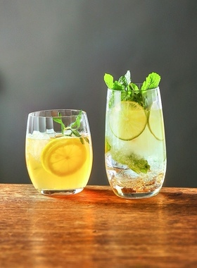 ROUPA罗派玻璃果汁杯家用厚底玻璃杯透明水杯牛奶杯威士忌洋酒杯