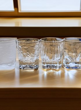 ROUPA 罗派方形白酒杯创意厚底烈酒杯磨砂小酒杯一口杯果酒清酒杯