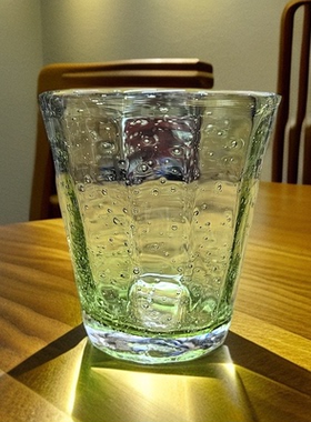 Roupa罗派手工小众玻璃杯高颜值气泡杯中古风果汁饮料杯ins冷水杯