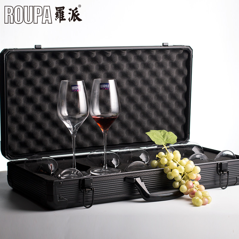 ROUPA罗派红酒杯套装家用6只装葡萄酒杯玻璃杯高脚杯铝合金礼盒装