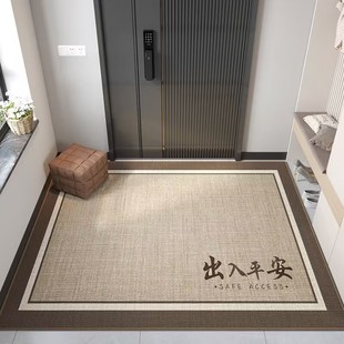 垫子 亚麻硅胶入户门地垫耐脏防滑玄关进门免打理脚垫轻奢可擦新款