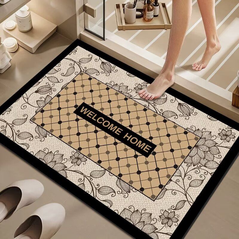硅藻泥入户门地垫进门脚垫家用玄关地毯门口防滑垫子可裁剪可定制