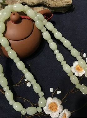 黄白老玉项链吊坠手把件手镯手串