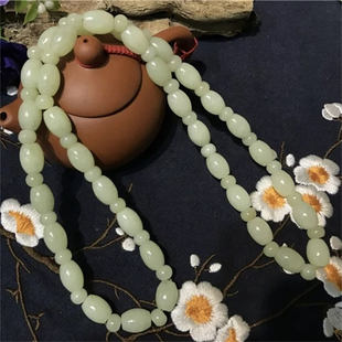 黄白老玉项链吊坠手把件手镯手串原石和田玉籽料析木河磨玉岫玉