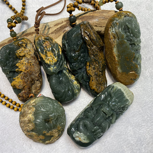 析木河磨玉龙手把件手玩件吊坠手镯手串黄白老玉和田玉籽料岫玉