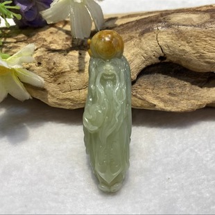 黄白河磨玉寿星吊坠手把件手镯手串摆件原石析木河磨玉和田玉籽料