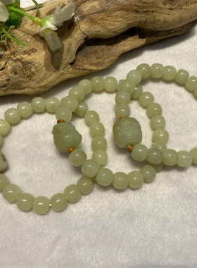 和田玉黄白老玉手串手链项链吊坠