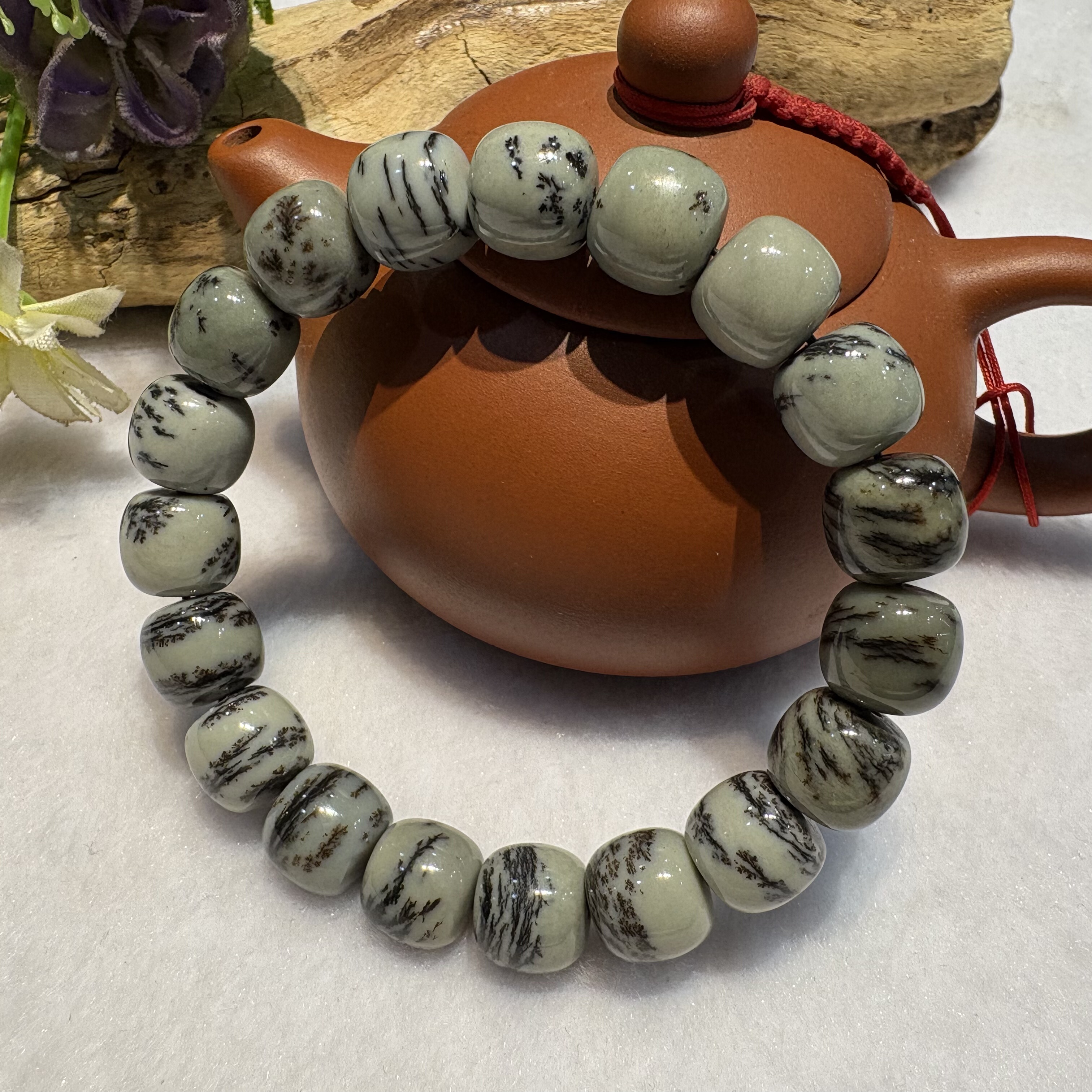 和田玉老型珠浆料水产手串卡12福利