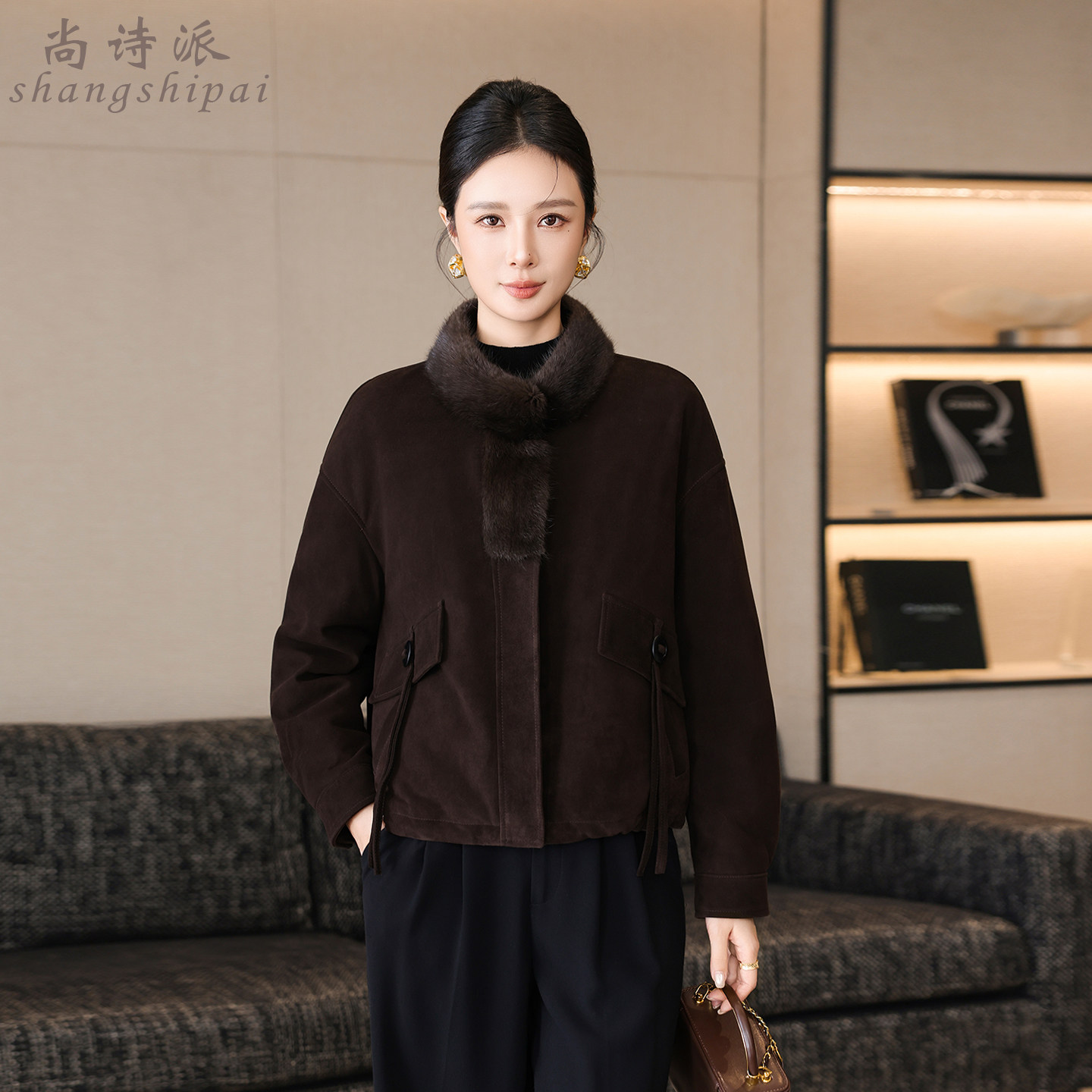 真皮羽绒服女2026冬季新款海宁绵羊皮反绒皮休闲高端外套妈妈短款