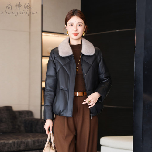 海宁皮衣羽绒服女款2026冬季新款