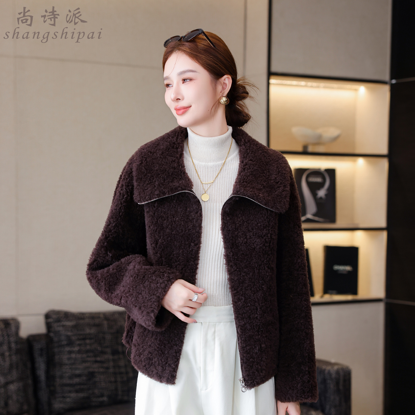 皮草颗粒绒皮毛一体羊羔毛短款