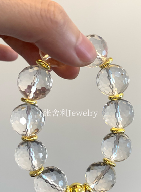 张舍利Jewelry.【棱镜】原创白水晶弹力手串（109482）全新
