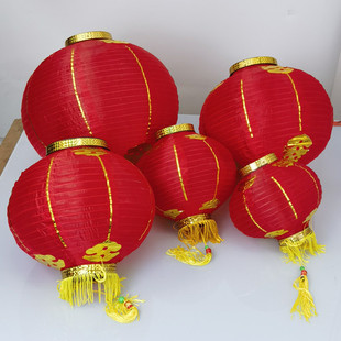 新年春节大红户外防水冬瓜灯笼长圆广告拉丝折叠连串灯笼舞蹈道具