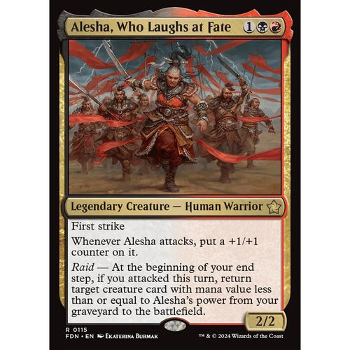 万智牌 嘲命者阿列莎 Alesha, Who Laughs at Fate FDN 英文平/闪