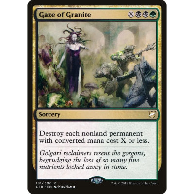 【北境卡牌】万智牌 化岩瞪视 Gaze of Granite C18 英文平卡 金
