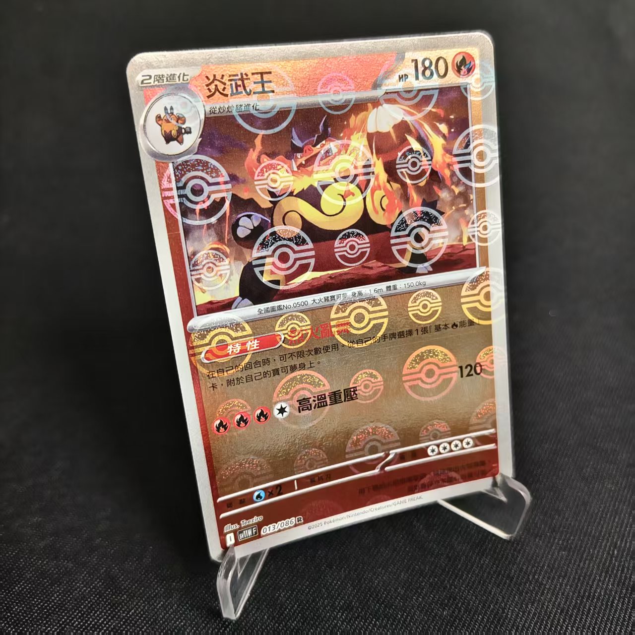 PTCG卡牌繁中炎武王精灵球闪