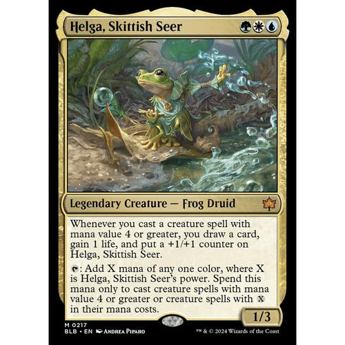 万智牌 难测先知赫尔嘉 Helga, Skittish Seer BLB 英文平/闪卡