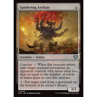 万智牌 崩裂古旅人 Sundering Archaic SOS 英文平/闪卡 银