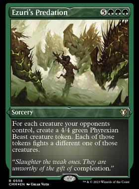 万智牌 CMM 指挥官大师 伊祖黎的猎捕 Ezuri's Predation英蚀刻闪