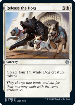 【北境卡牌】万智牌 关门放狗 Release the Dogs JMP 英文平卡 银 - 实物图