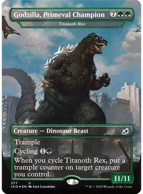 万智牌 霸巨龙 Titanoth Rex 哥斯拉异画 英/日文 平/闪卡 银