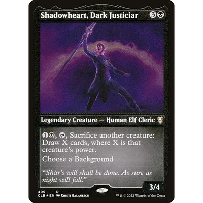 万智牌 暗夜法官影心Shadowheart,Dark Justiciar CLB中/英文蚀刻