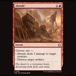 万智牌 基石构筑 风化侵蚀 Abrade FDN 英文平/闪卡 银