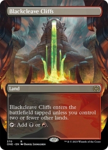 万智牌万界归一ONE 暗峰山崖 Blackcleave Cliffs 英文日印扩画平