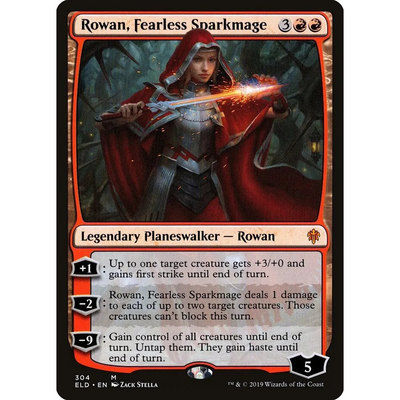 万智牌 星火勇花萝婉 Rowan, Fearless Snarkmage ELD 中/英文