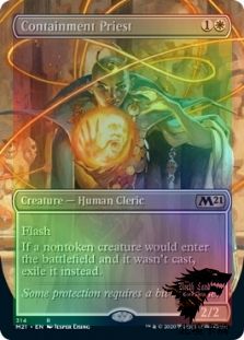 万智牌 M21 围护僧侣 Containment Priest 中/英异画平/闪卡 金