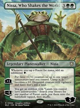 万智牌 撼世妮莎 Nissa Who Shakes the World BLC 英文平卡 金