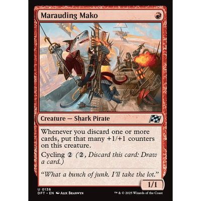 【北境卡牌】万智牌 劫掠鲭鲨 Marauding Mako DFT 英文平/闪卡银