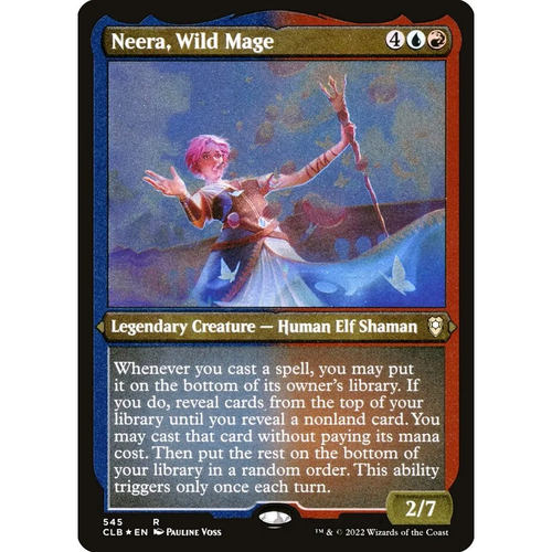 万智牌 狂野法师妮拉 Neera, Wild Mage CLB 中/英文蚀刻闪 金