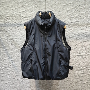 2025冬季 机能风立领大口袋羽绒服90%白鸭绒保暖马甲复古 男女新款