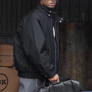 高级感定制型面料挺括宽松时髦立领90%白鸭设计感羽绒夹克外套男