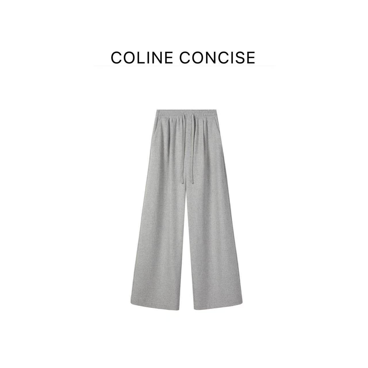 COLINE CONCISE 松紧腰卫裤直筒裤子25FW
