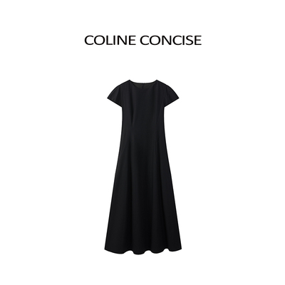 COLINE CONCISE 2026夏季新品剪裁分割小飞袖收腰连衣裙