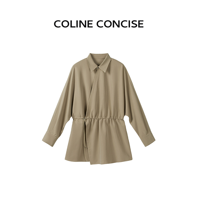 COLINE CONCISE 雾面绒感宽松法式气质宽松衬衣外套25秋季66207#