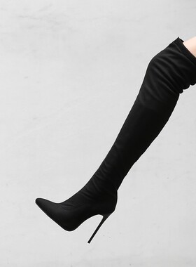 12cm高跟过膝长靴大码靴子40-43 44 4546 47 48特大码长筒女靴子