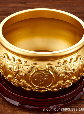 铜聚宝盆摆件招财聚财铜家用存钱罐黄铜米缸家居客厅店铺开业礼品